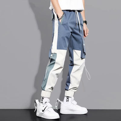 Men's Versatile Ankle-tied Stitching Drawstring Thin Casual Pants iTouch Exclusive Boutique